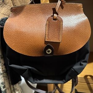 Dooney and Bourke nylon and leather mini backpack in black and brown